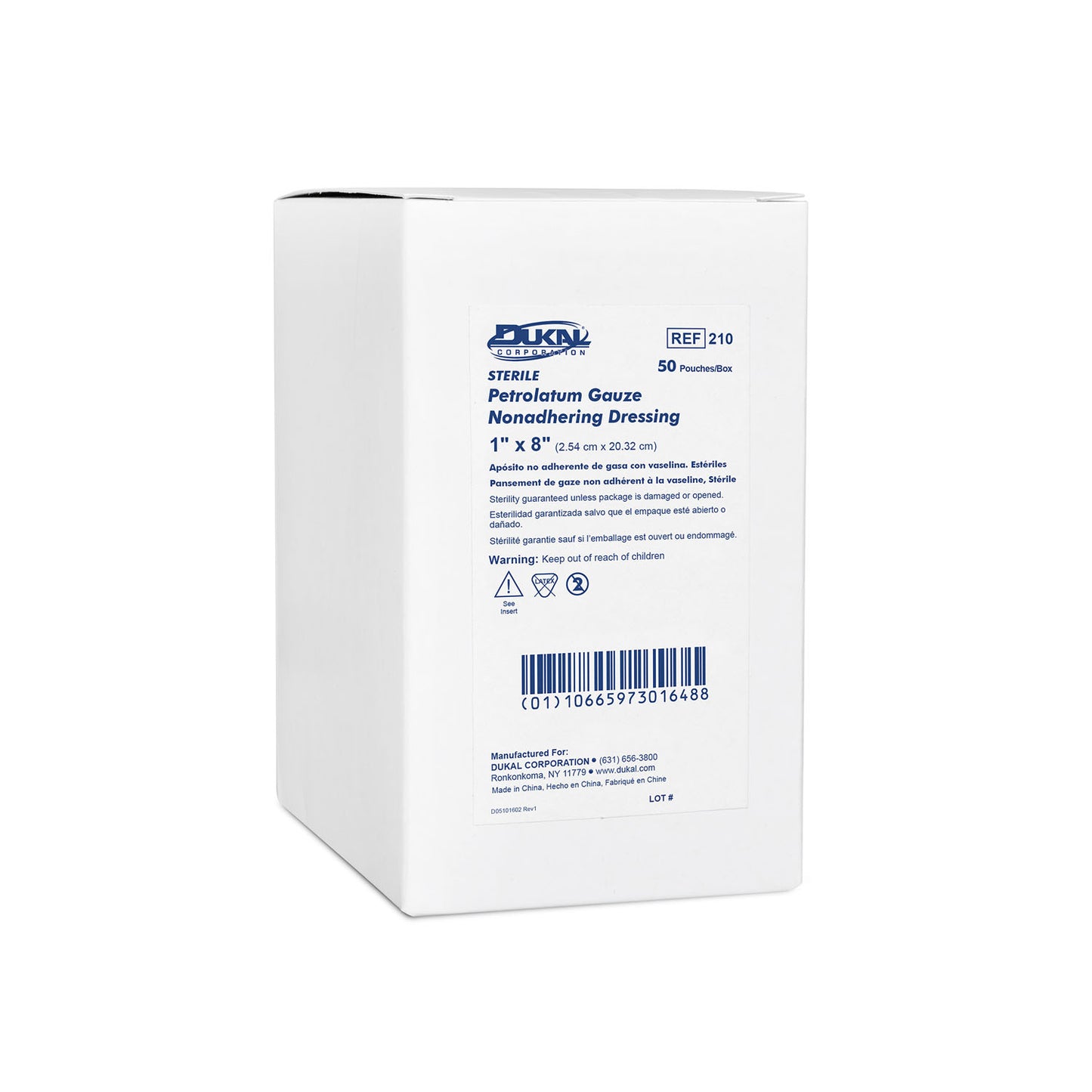 DUKAL ALBA STERILE PETROLATUM GAUZE DRESSINGS, 1 per pack, 50 packs per box