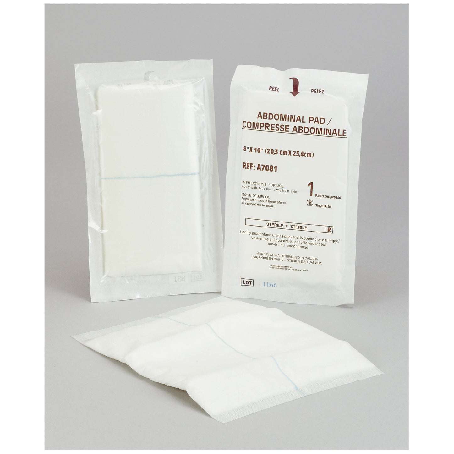 AMD MEDICOM ABDOMINAL PADS, 24 per pack, 15 packs per case