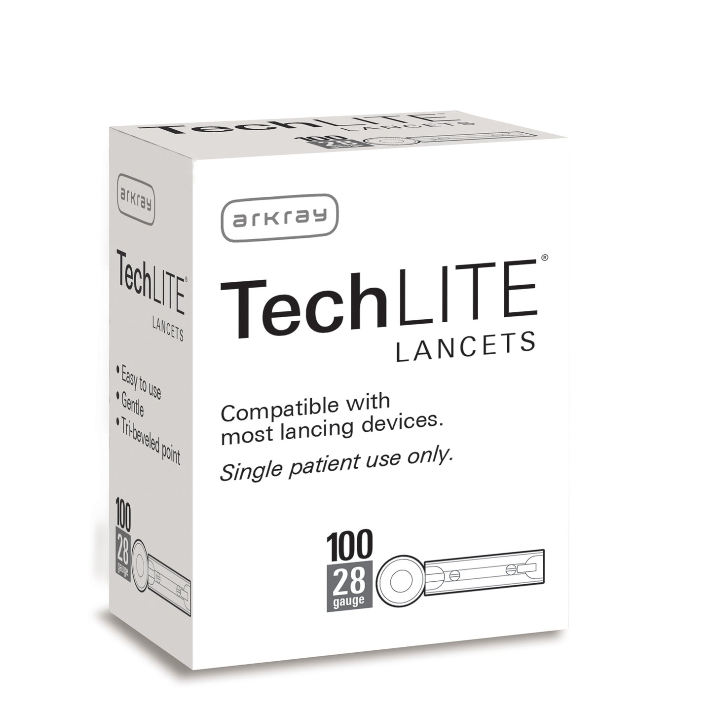 ARKRAY TECHLITE LANCETS, 100 per box