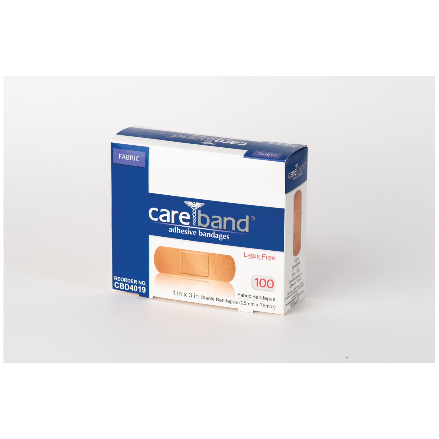 ASO CAREBAND PLASTIC ADHESIVE STRIP BANDAGES, 100 per box, 12 boxes per case