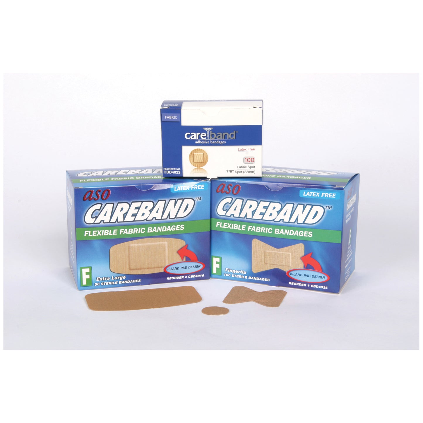 ASO CAREBAND FABRIC ADHESIVE STRIP BANDAGES, 50 per box, 12 boxes per case