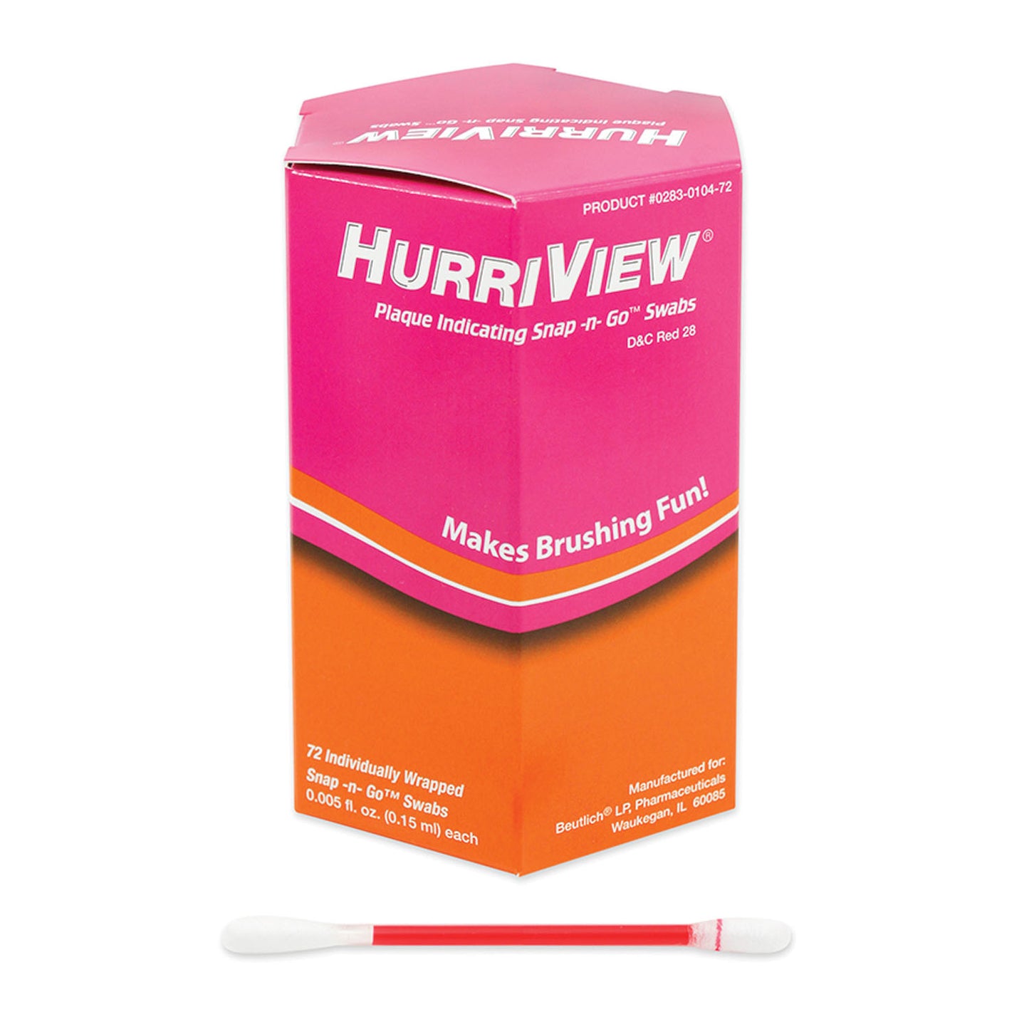 BEUTLICH HURRIVIEW PLAQUE INDICATING SNAP -N- GO SWABS, 72 per box