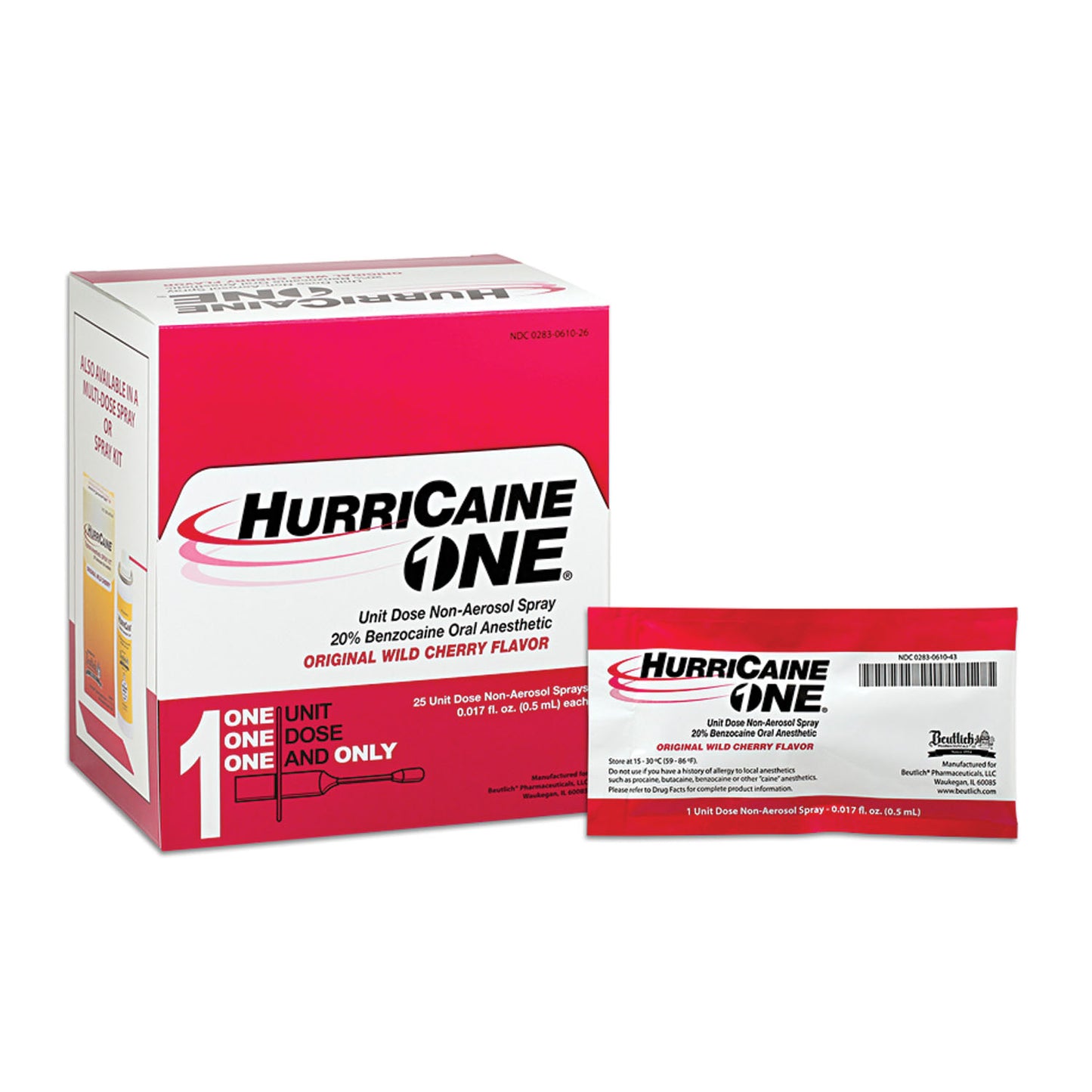 BEUTLICH HURRICAINE ONE UNIT DOSE NON-AEROSOL SPRAY, 25 per box