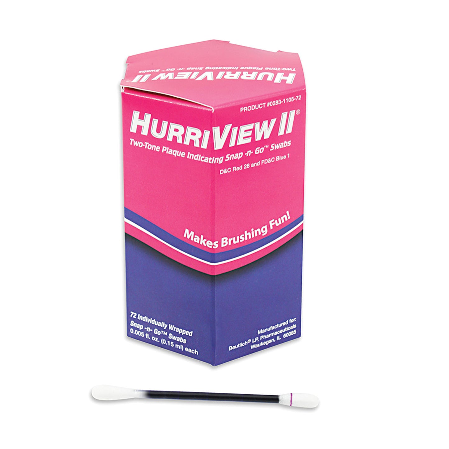 BEUTLICH HURRIVIEW II TWO-TONE PLAQUE INDICATING SNAP -N- GO SWABS, 72 per box