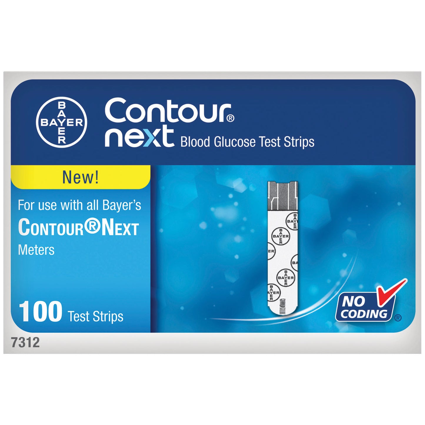 ASCENSIA CONTOUR NEXT EZ BLOOD GLUCOSE MONITORING SYSTEM, 100 per bottle