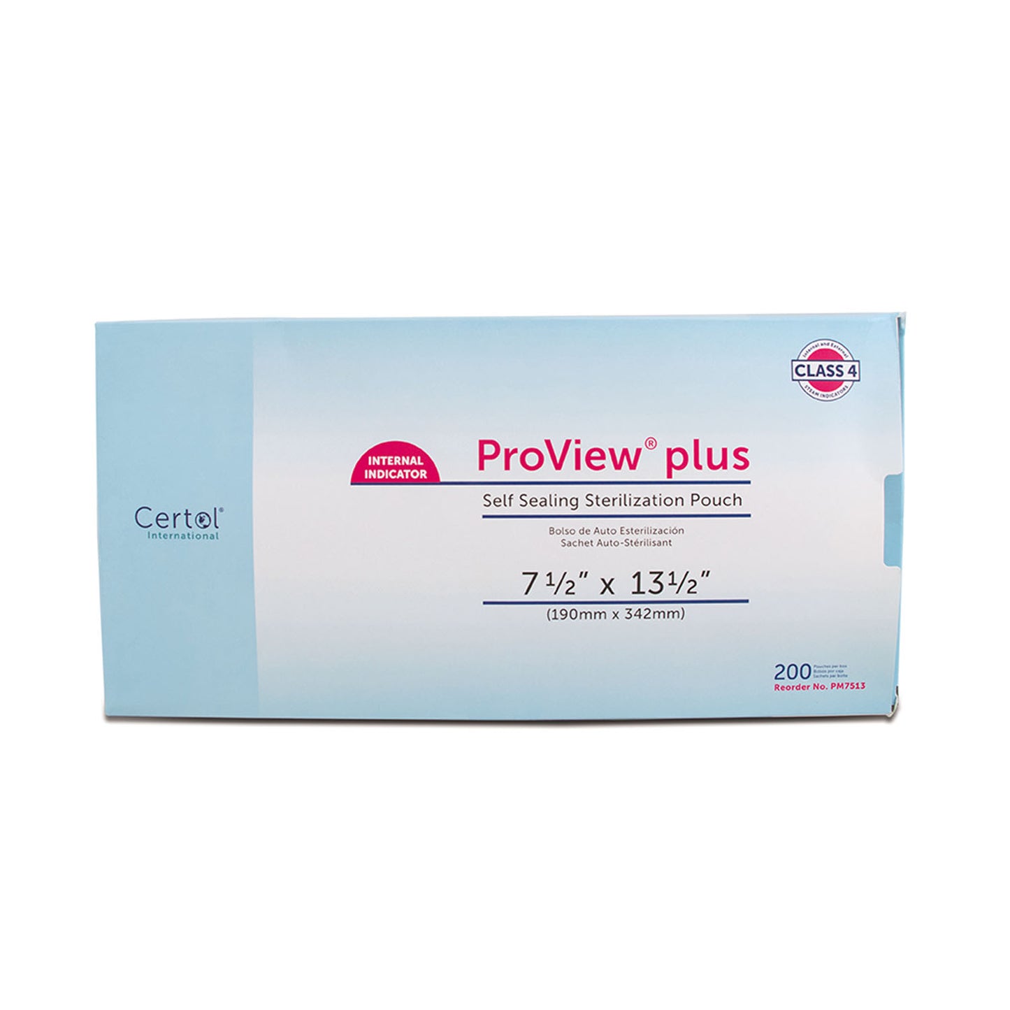 CERTOL PROVIEW PLUS SELF SEAL STERILIZATION POUCHES, 200 per box, 6 boxes per case