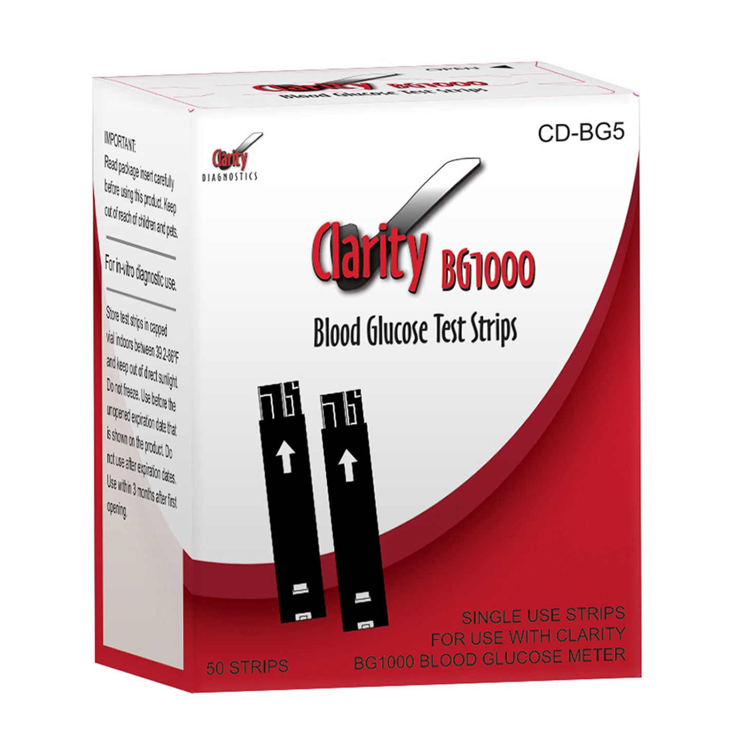 CLARITY DIAGNOSTICS GLUCOSE, 50 per box