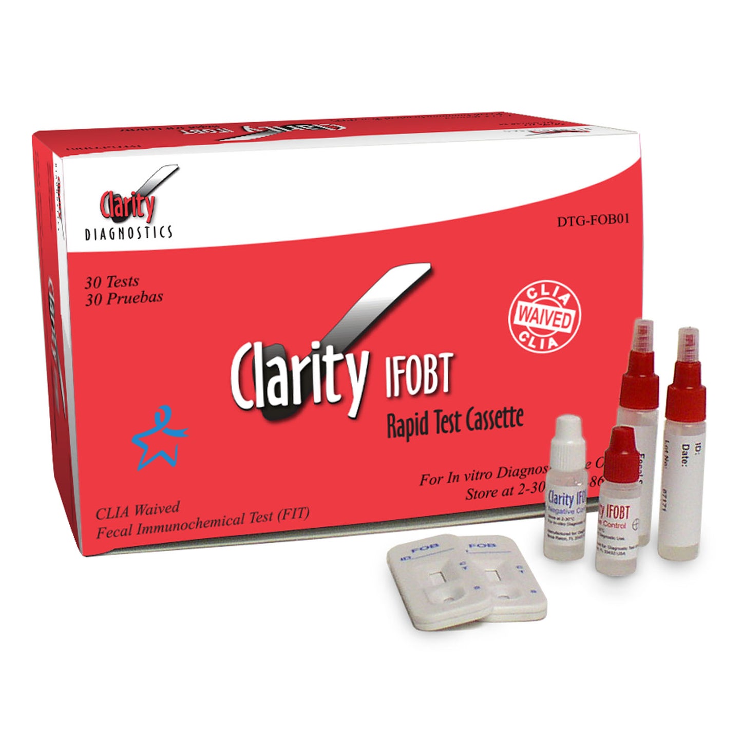 CLARITY DIAGNOSTICS COLON CANCER SCREENING, 30 per box