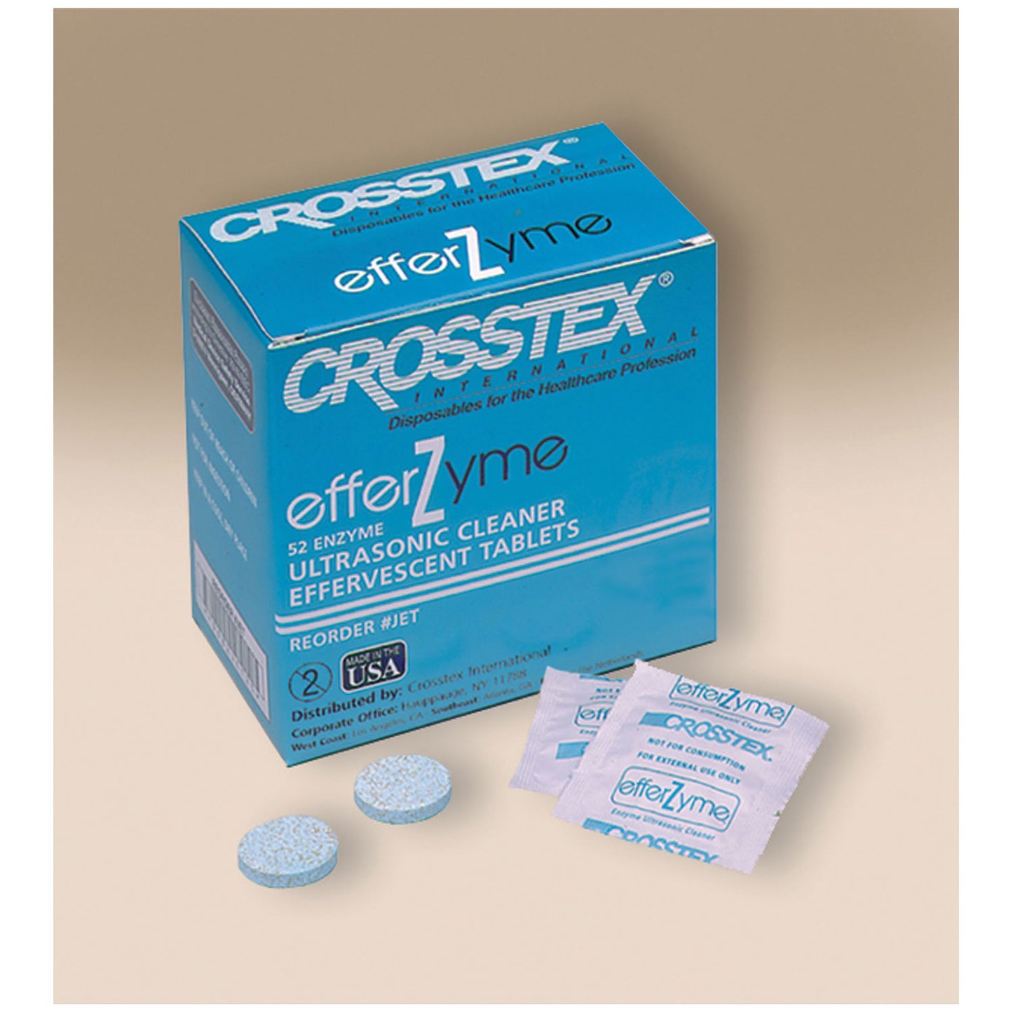 CROSSTEX EFFERZYME EFFERVESCENT CLEANING TABLETS, 6 boxes per carton, 4 cartons per case