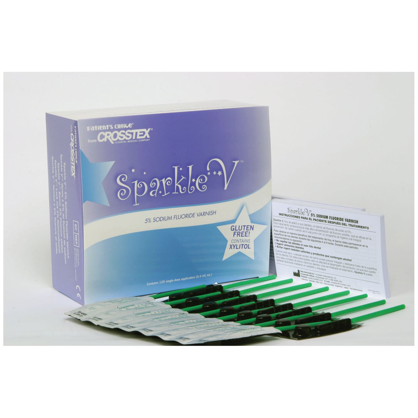 CROSSTEX SPARKLE V VARNISH, 120 per box