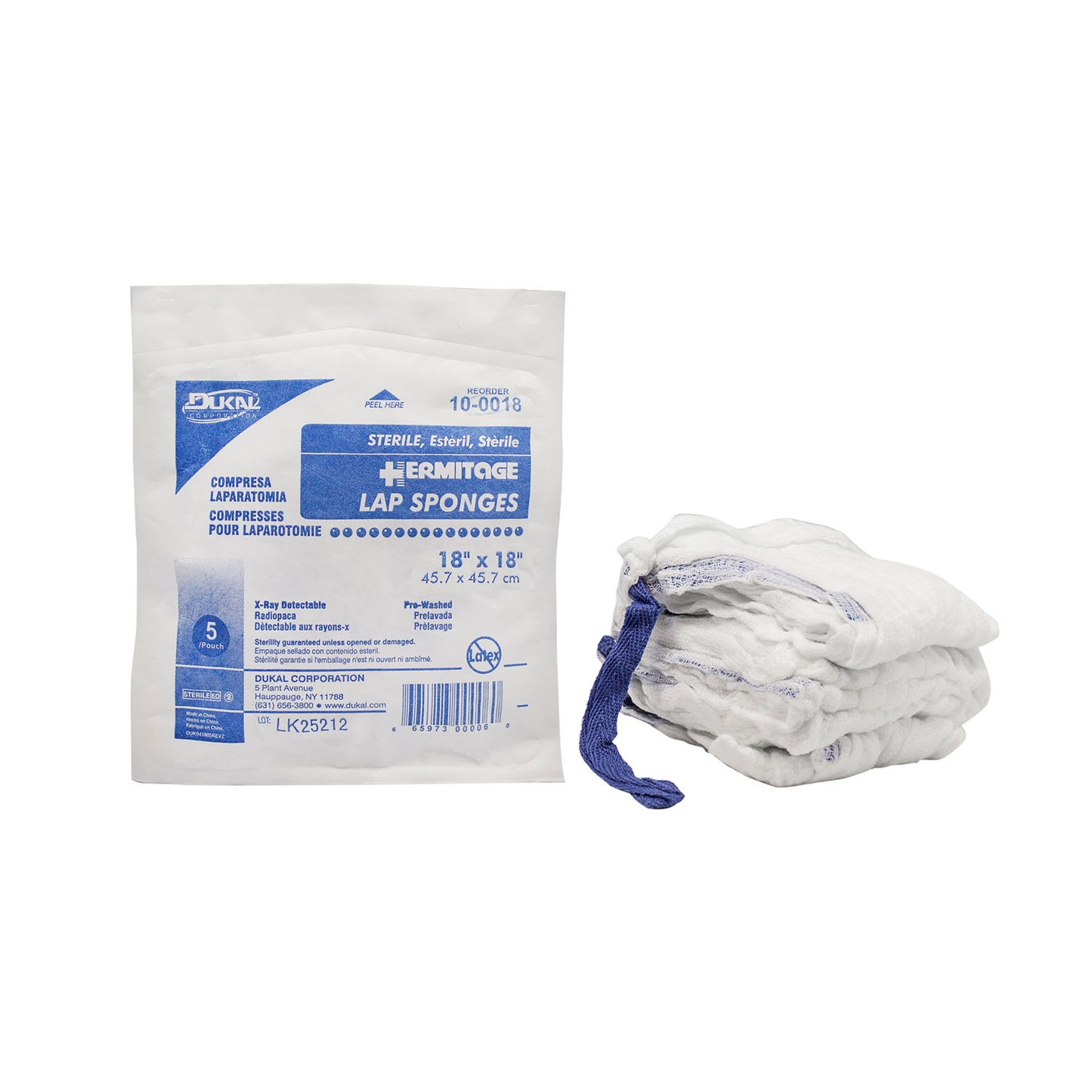 DUKAL LAPAROTOMY SPONGES, 5 per pack, 20 packs per case