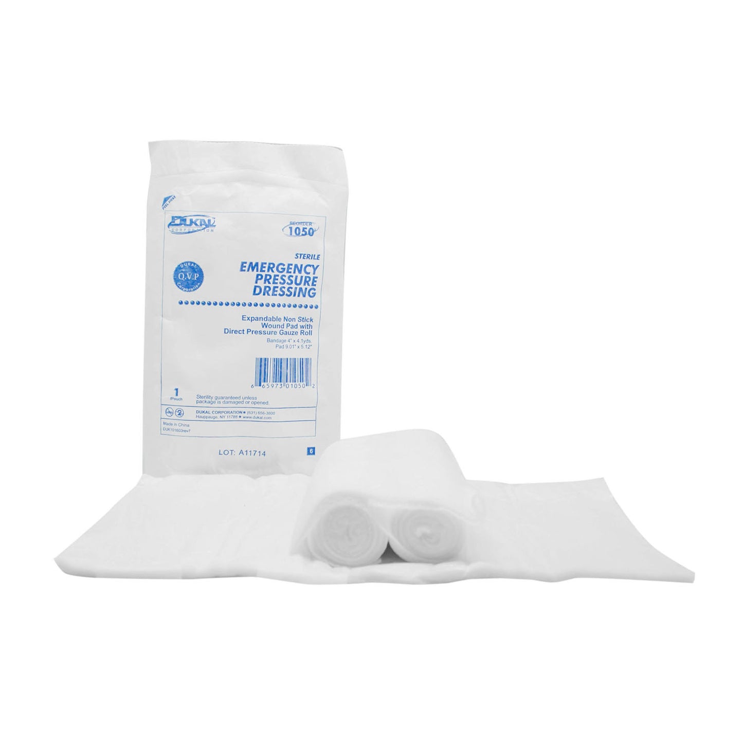 DUKAL EMERGENCY PRESSURE DRESSING, 1 per pack, 50 packs per case