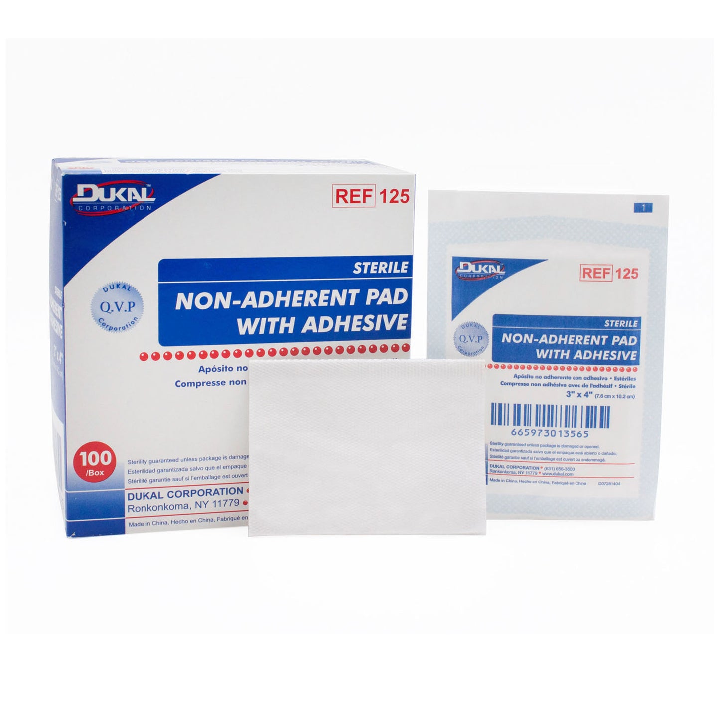 DUKAL NON-ADHERENT PADS, 100 per box, 12 boxes per case