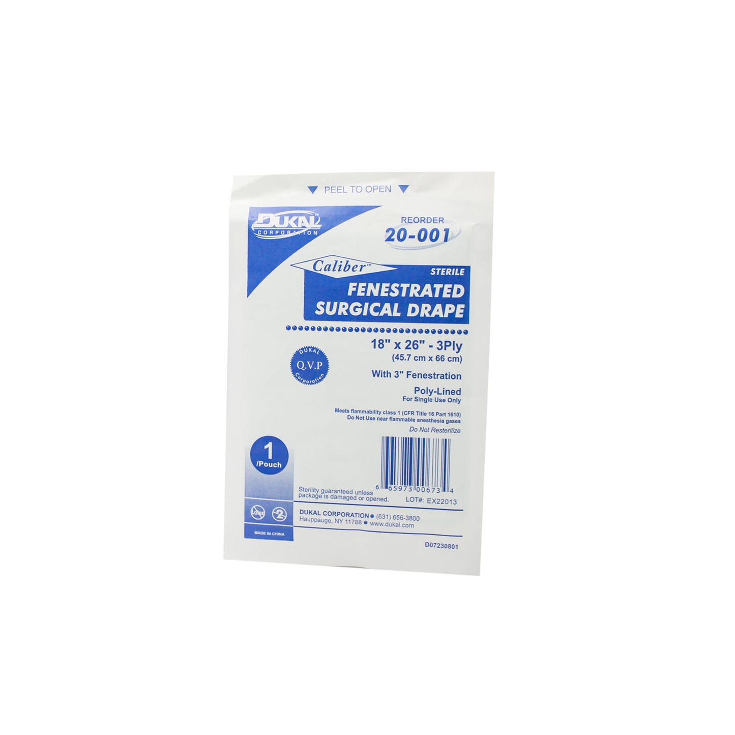 DUKAL SURGICAL DRAPES, 1 per pack, 50 packs per box, 6 boxes per case