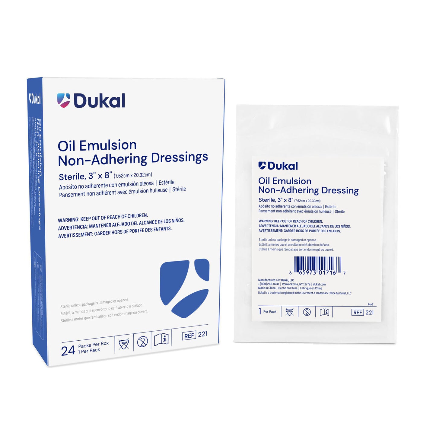 DUKAL ALBA PERMEABLE NON-ADHERING DRESSINGS, 1 per pack, 24 packs per box