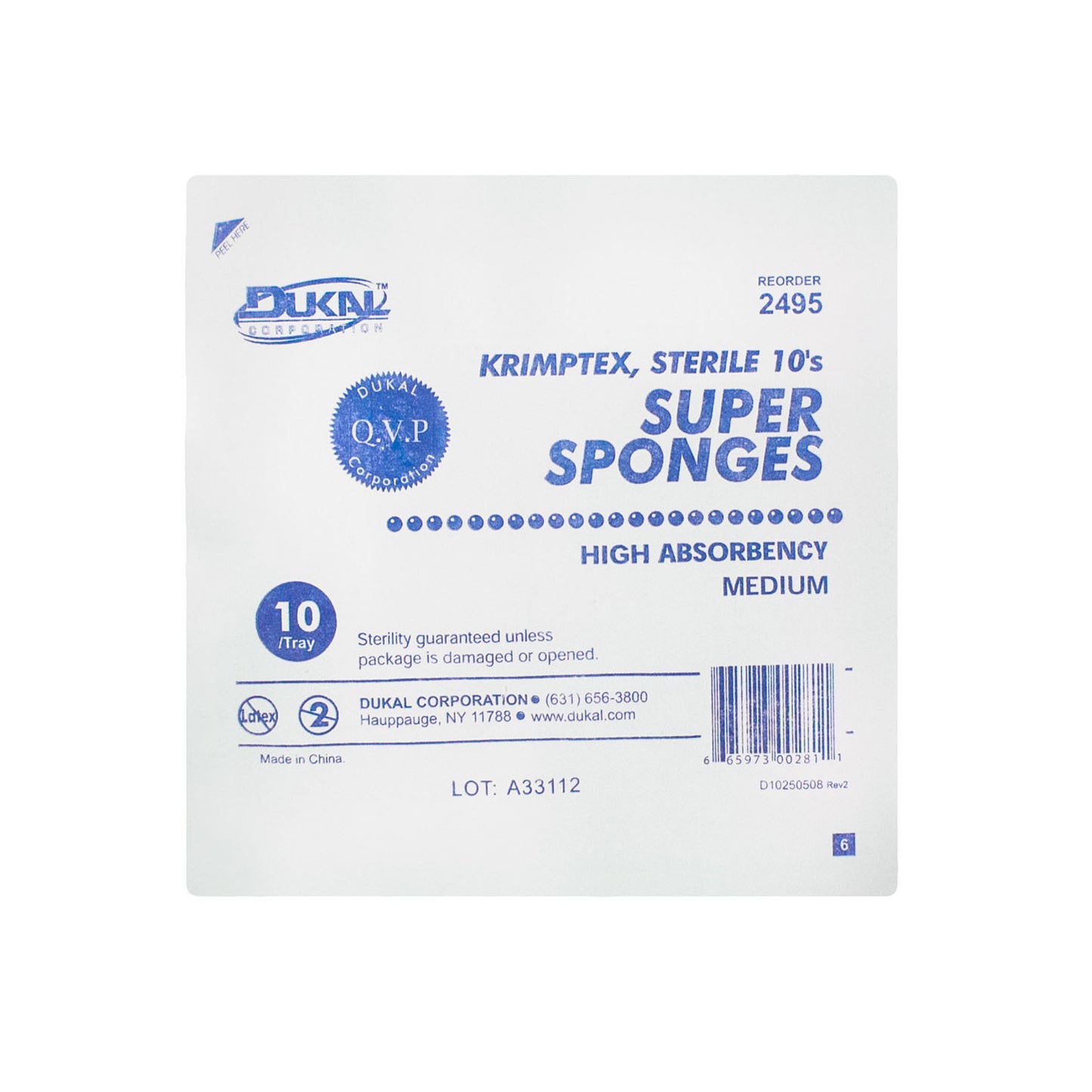 DUKAL SUPER SPONGES, 10 per pack, 48 packs per case