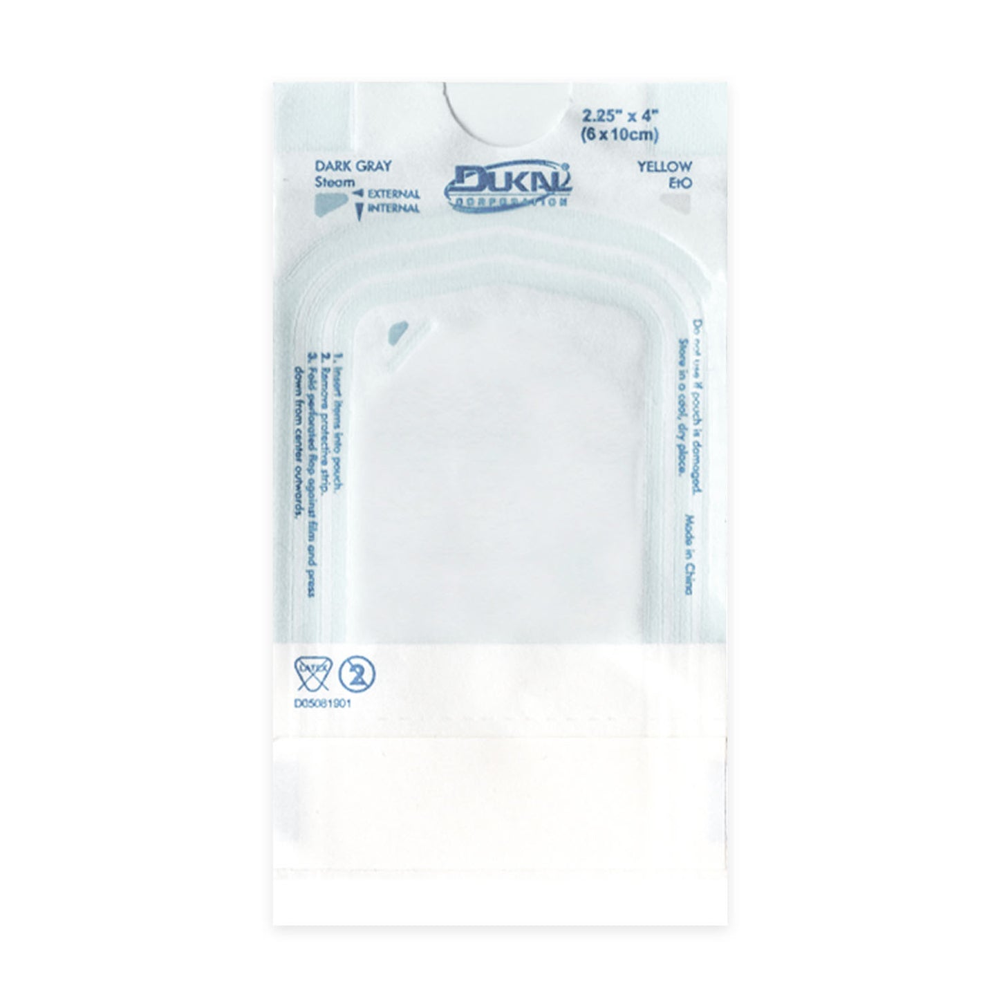 DUKAL STERILIZATION POUCH, 200 per box, 20 boxes per case