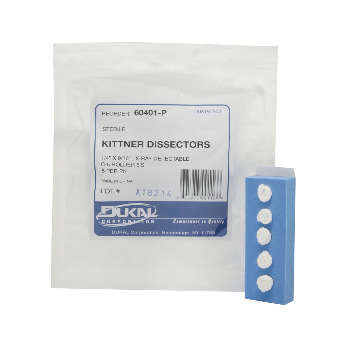DUKAL KITTNER SPONGES, 5 per pack, 40 packs per case