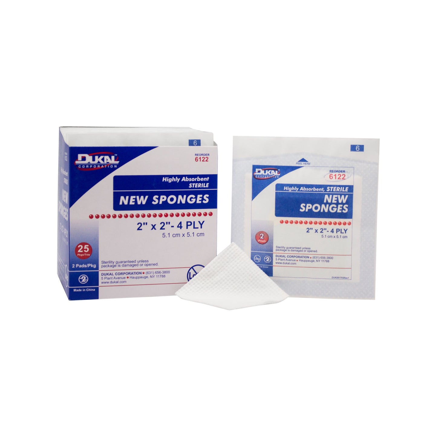 DUKAL NEW SPONGES, 2 per pack, 25 packs per box, 60 boxes per case