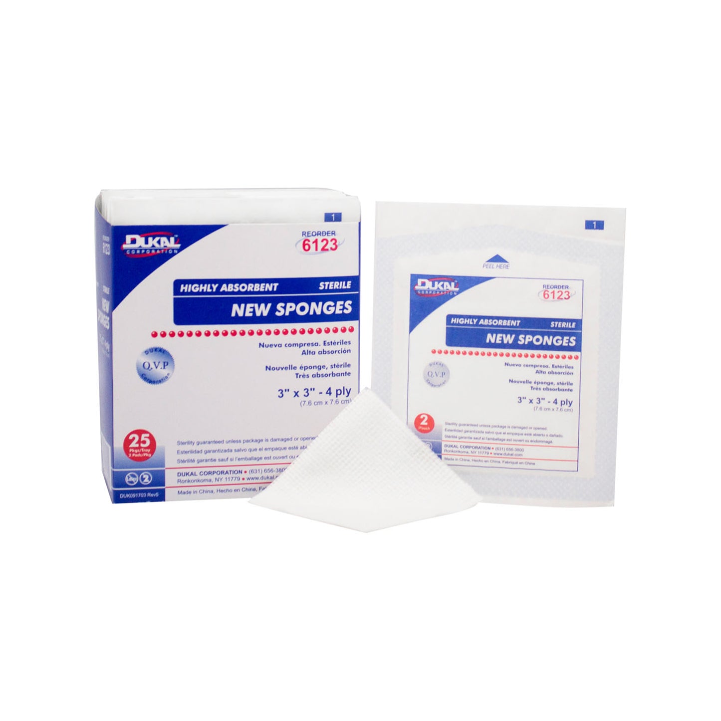 DUKAL NEW SPONGES, 2 per pack, 25 packs per box, 48 boxes per case