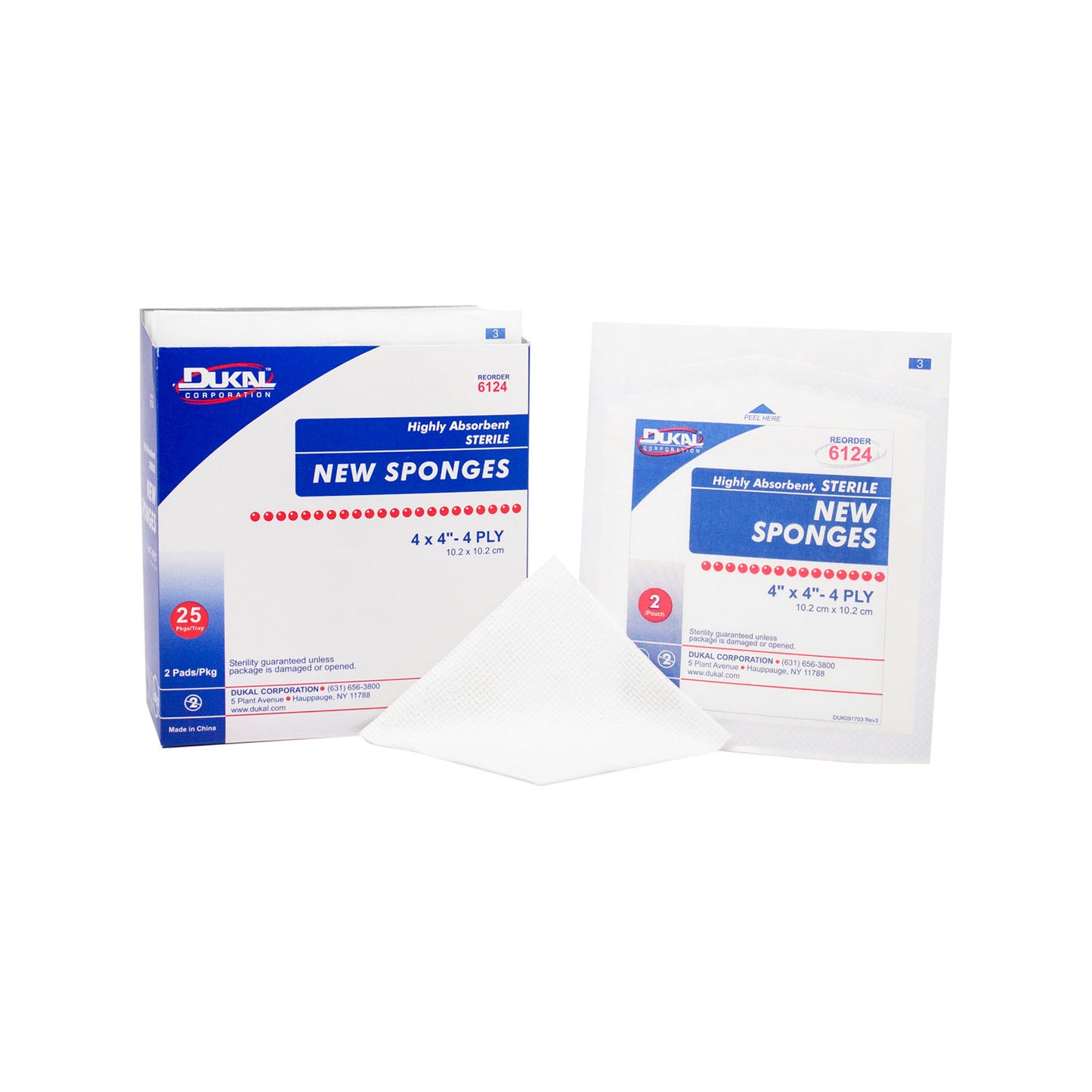 DUKAL NEW SPONGES, 2 per pack, 25 packs per box, 24 boxes per case