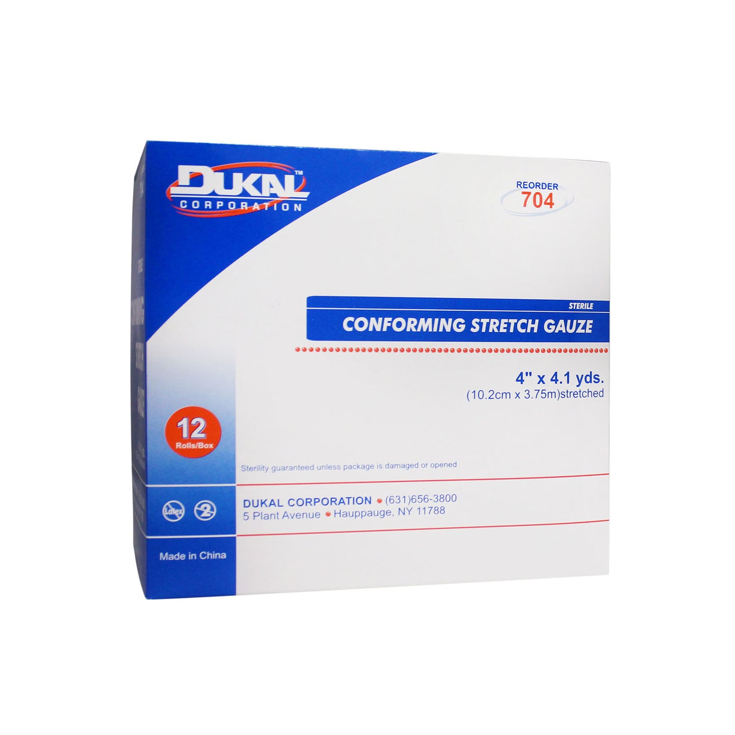 DUKAL CONFORMING STRETCH GAUZE, 1 per pack, 12 packs per box, 8 boxes per case