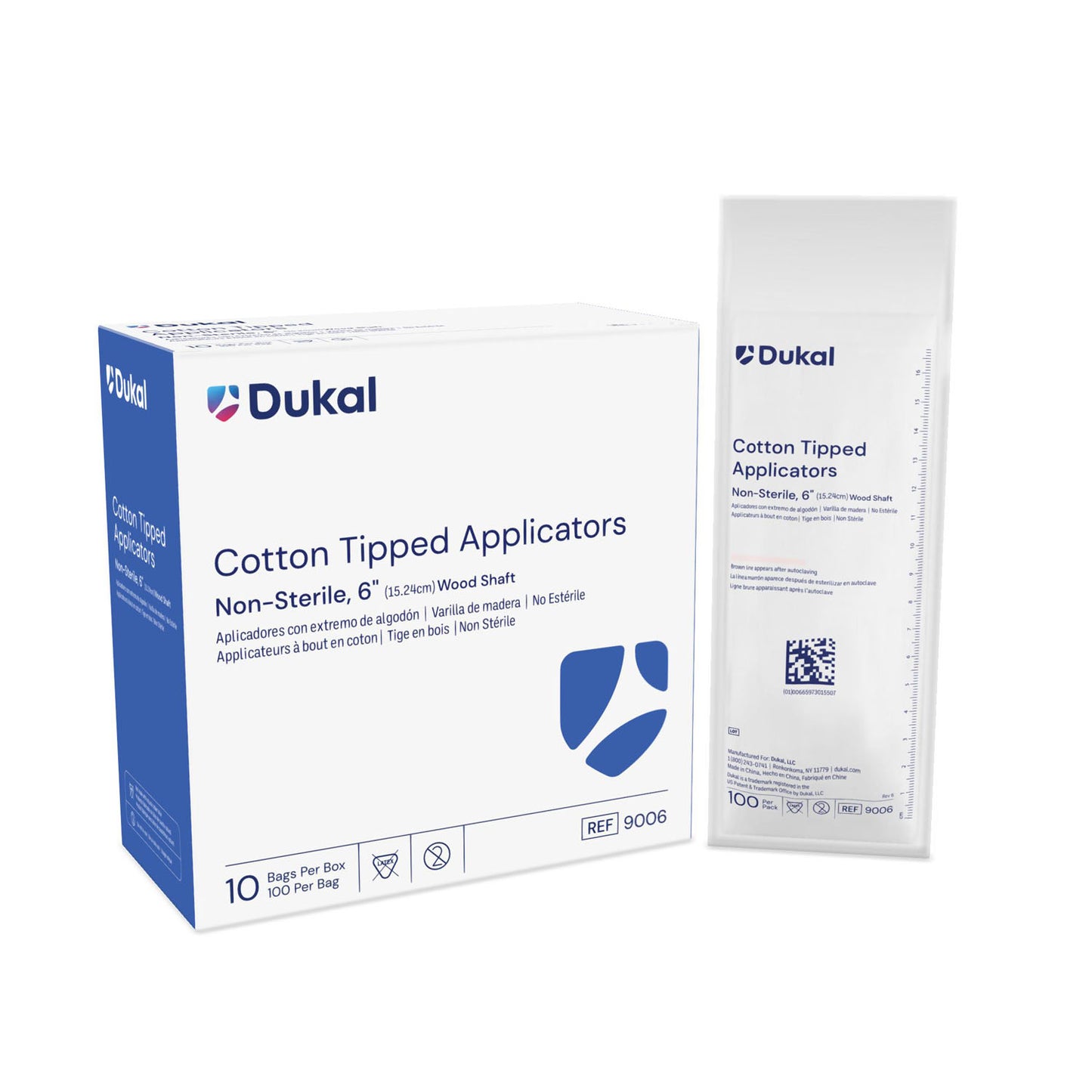 DUKAL COTTON TIPPED APPLICATORS, 10 boxes per case