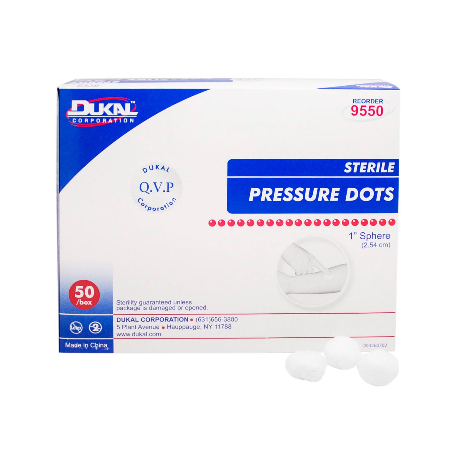 DUKAL PRESSURE DOTS, 1 per pack, 50 packs per box, 10 boxes per case