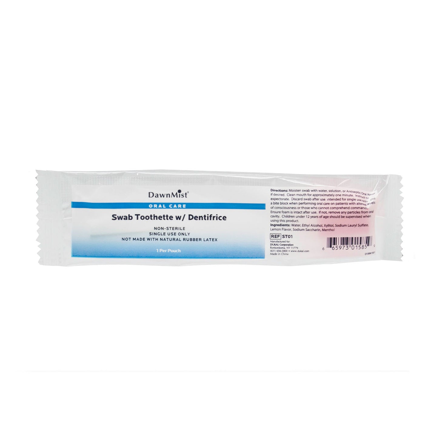DUKAL TOOTHETTE SWAB, 1 per pack, 250 packs per box, 4 boxes per case