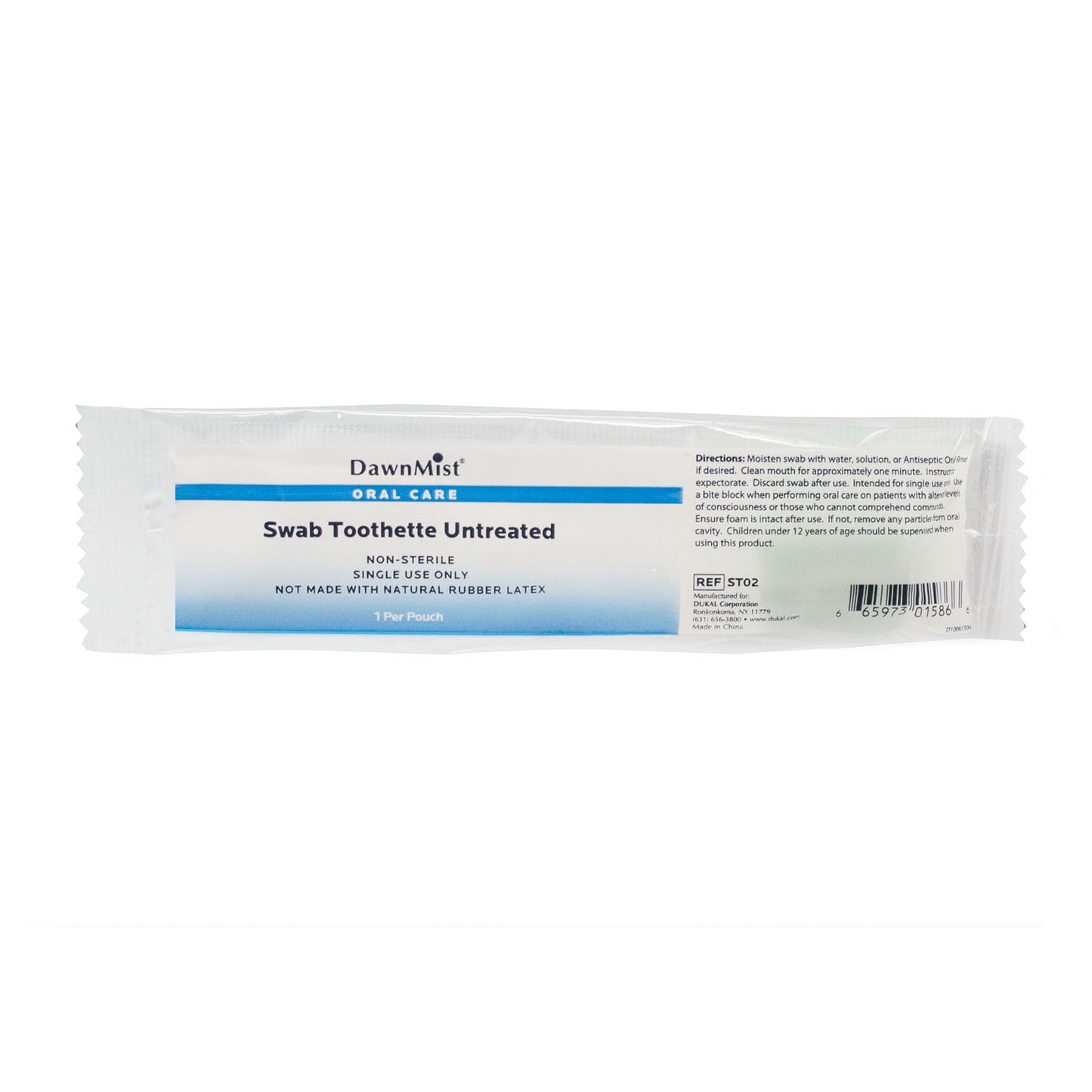 DUKAL TOOTHETTE SWAB, 1 per pack, 250 packs per box, 4 boxes per case