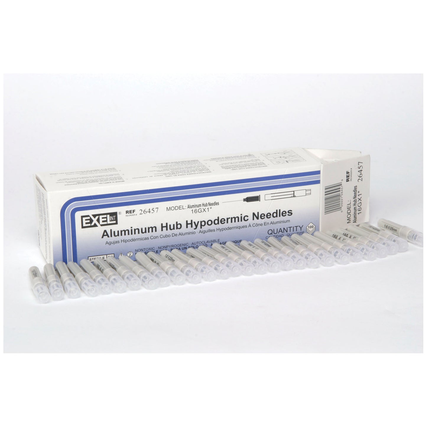 EXEL ALUMINUM HUB NEEDLES, 100 per box, 10 boxes per case