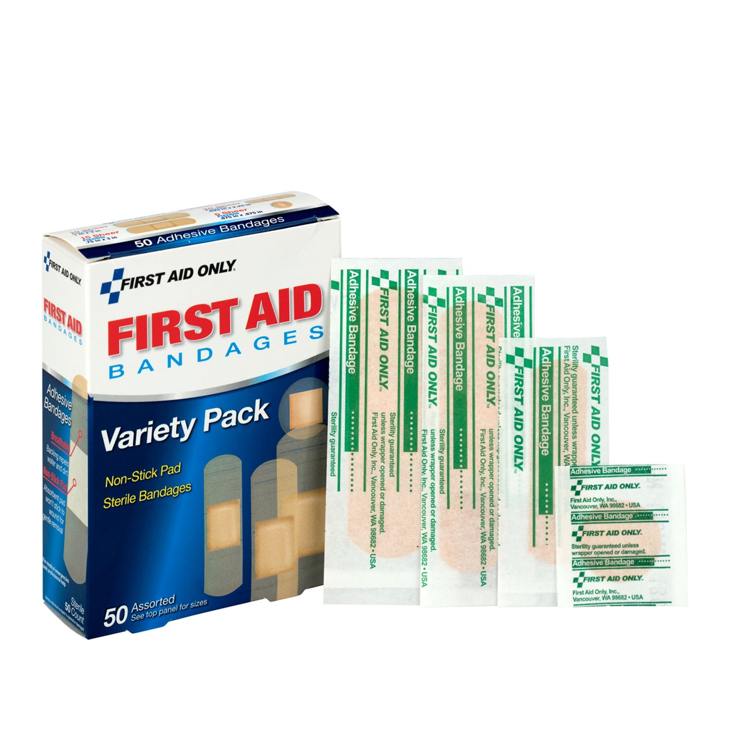 FIRST AID ONLY/ACME UNITED ADHESIVE BANDAGES & STRIPS, 50 per box