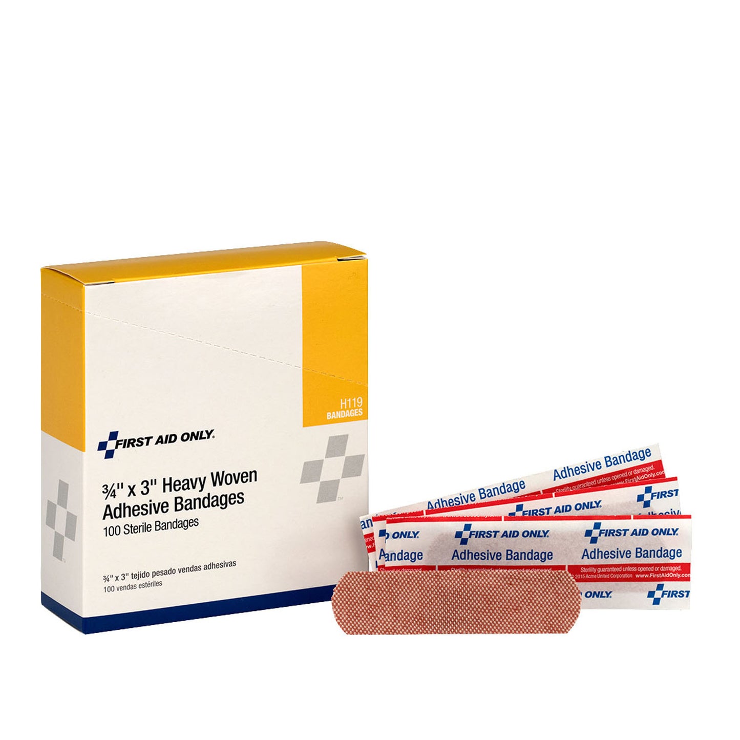 FIRST AID ONLY/ACME UNITED ADHESIVE BANDAGES & STRIPS, 100 per box