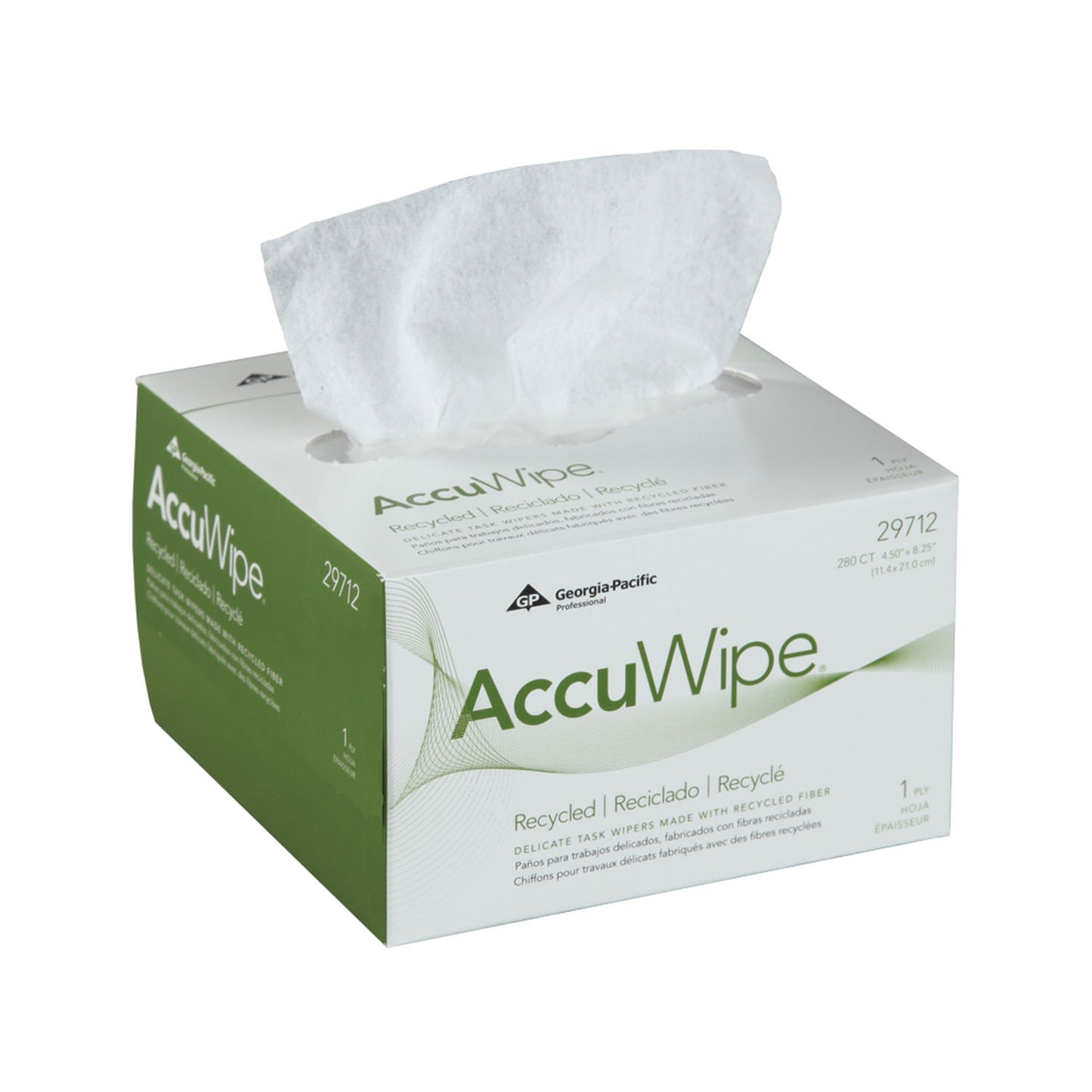 GEORGIA-PACIFIC ACCUWIPE RECYCLED DELICATE TASK WIPERS, 280 per box, 60 boxes per case