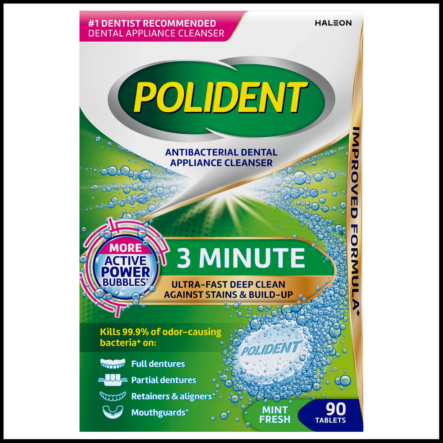 HALEON POLIDENT ANTIBACTERIAL DENTAL APPLIANCE CLEANSER