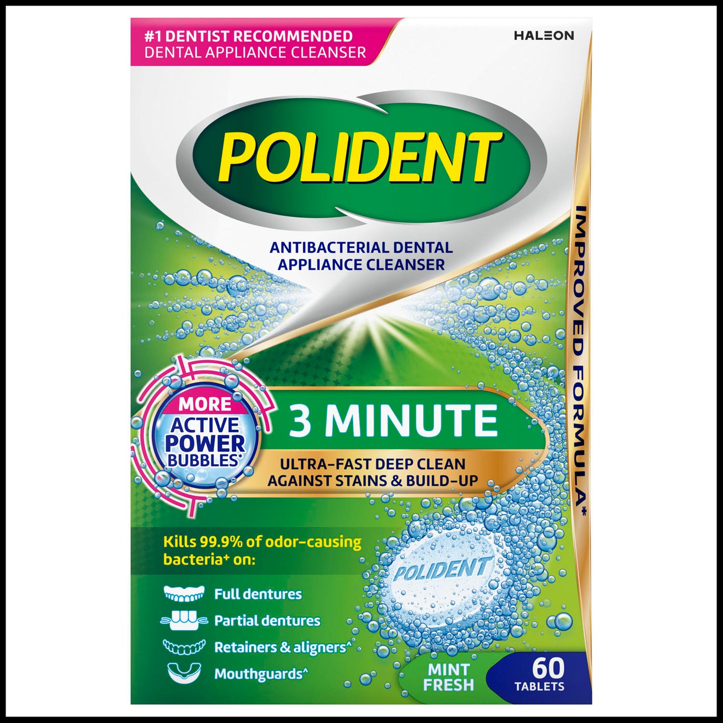 HALEON POLIDENT ANTIBACTERIAL DENTAL APPLIANCE CLEANSER