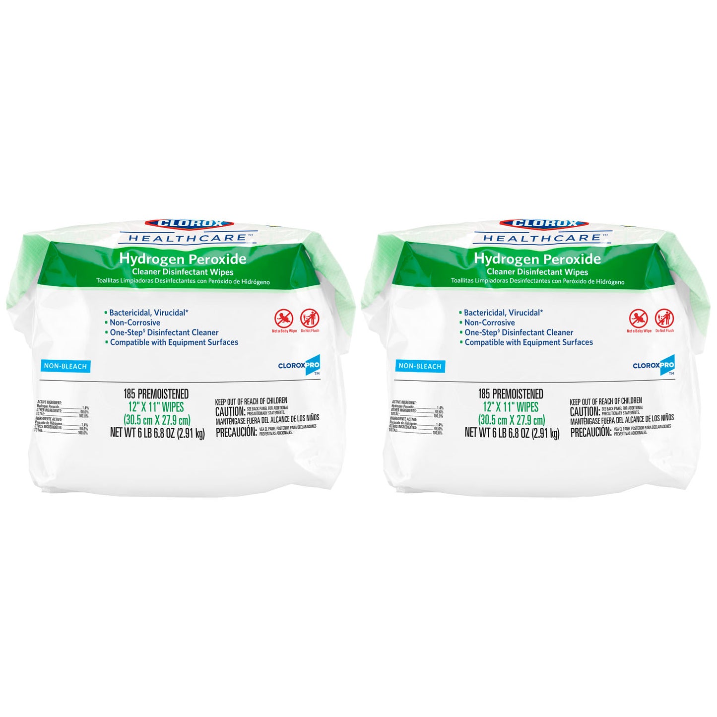 CLOROX HEALTHCARE HYDROGEN PEROXIDE CLEANER, 185 per pack, 2 per case