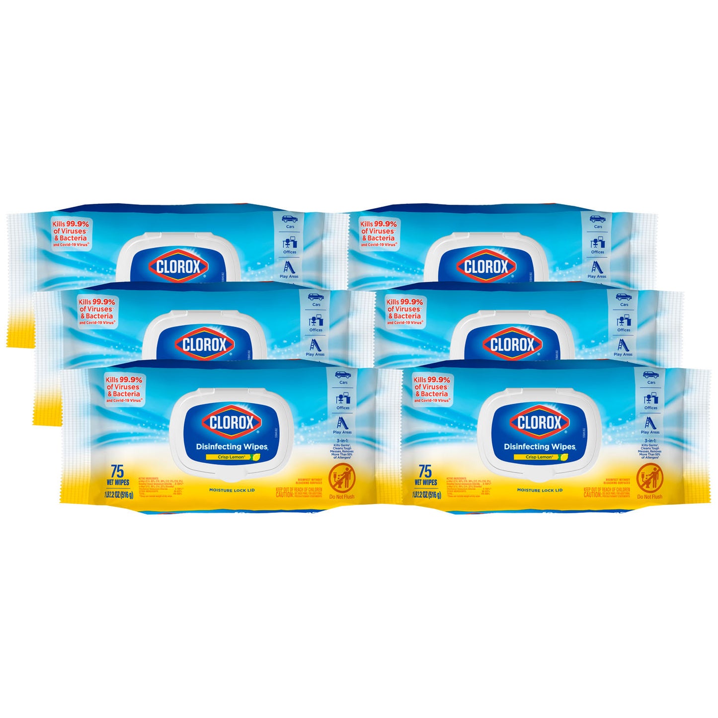 CLOROX COMMERCIAL SOLUTIONS DISINFECTING WIPES, 6 per case