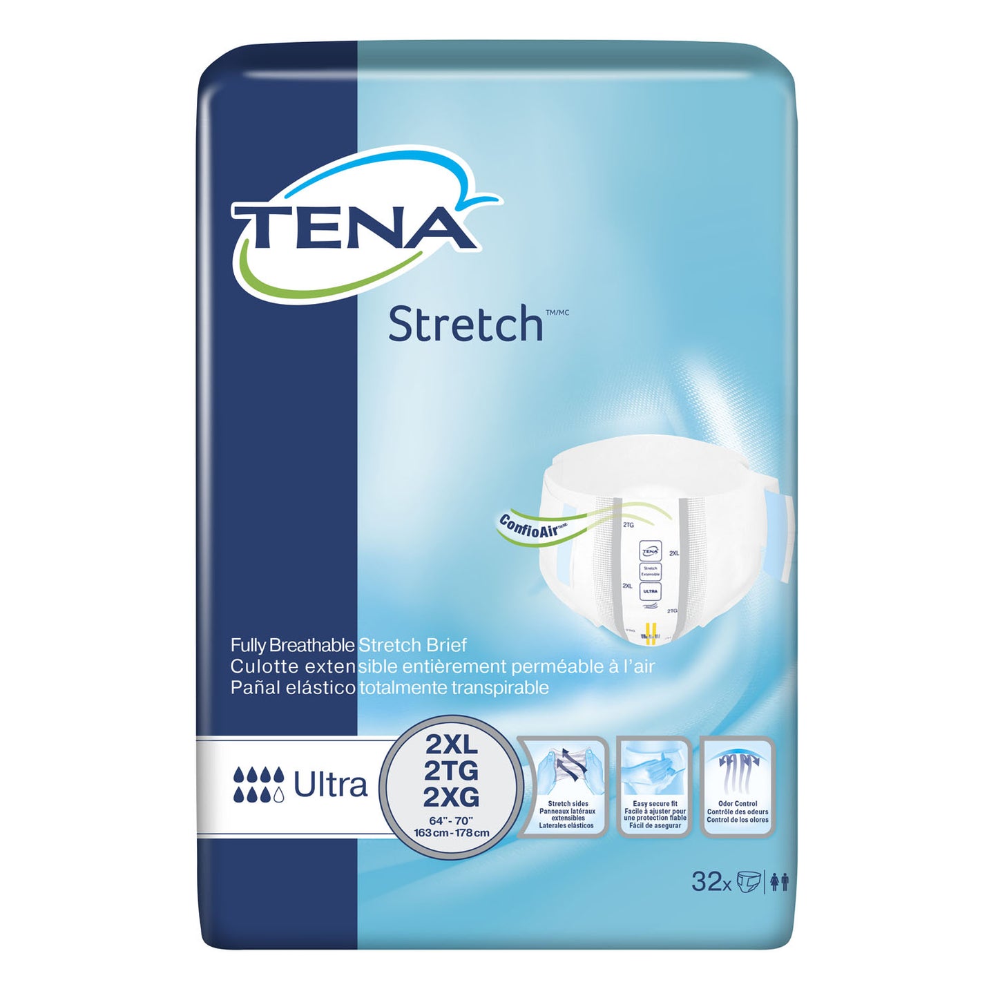 ESSITY HMS TENA STRETCH BRIEFS, 32 per pack, 2 packs per case