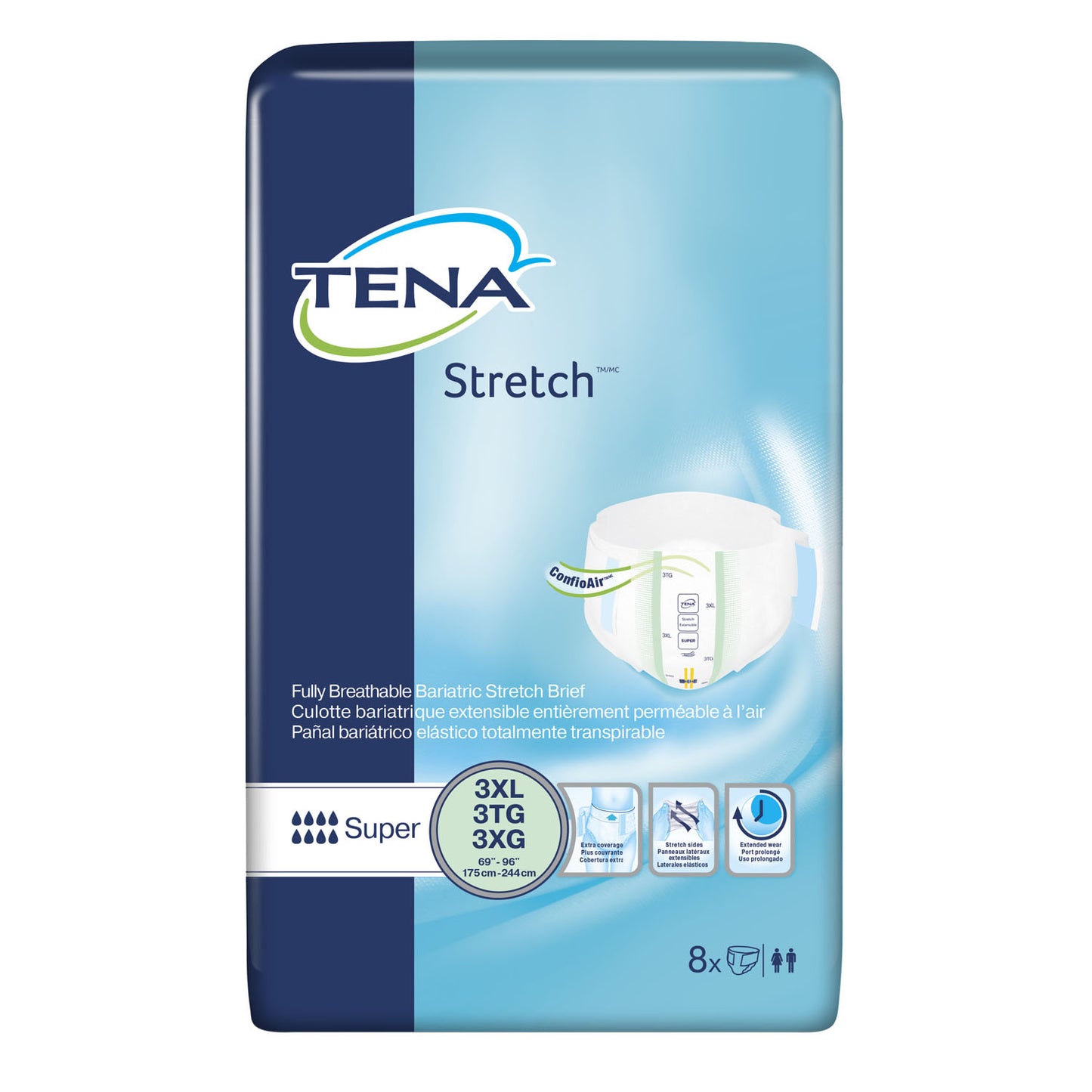 ESSITY HMS TENA STRETCH BRIEFS, 8 per pack, 4 packs per case