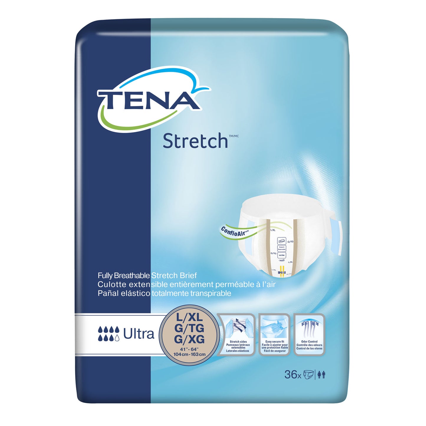 ESSITY HMS TENA STRETCH BRIEFS, 36 per pack, 2 packs per case