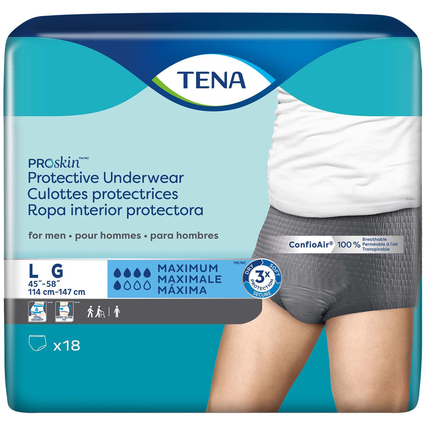 ESSITY HMS TENA PROSKIN UNDERWEAR, 18 per pack, 4 packs per case