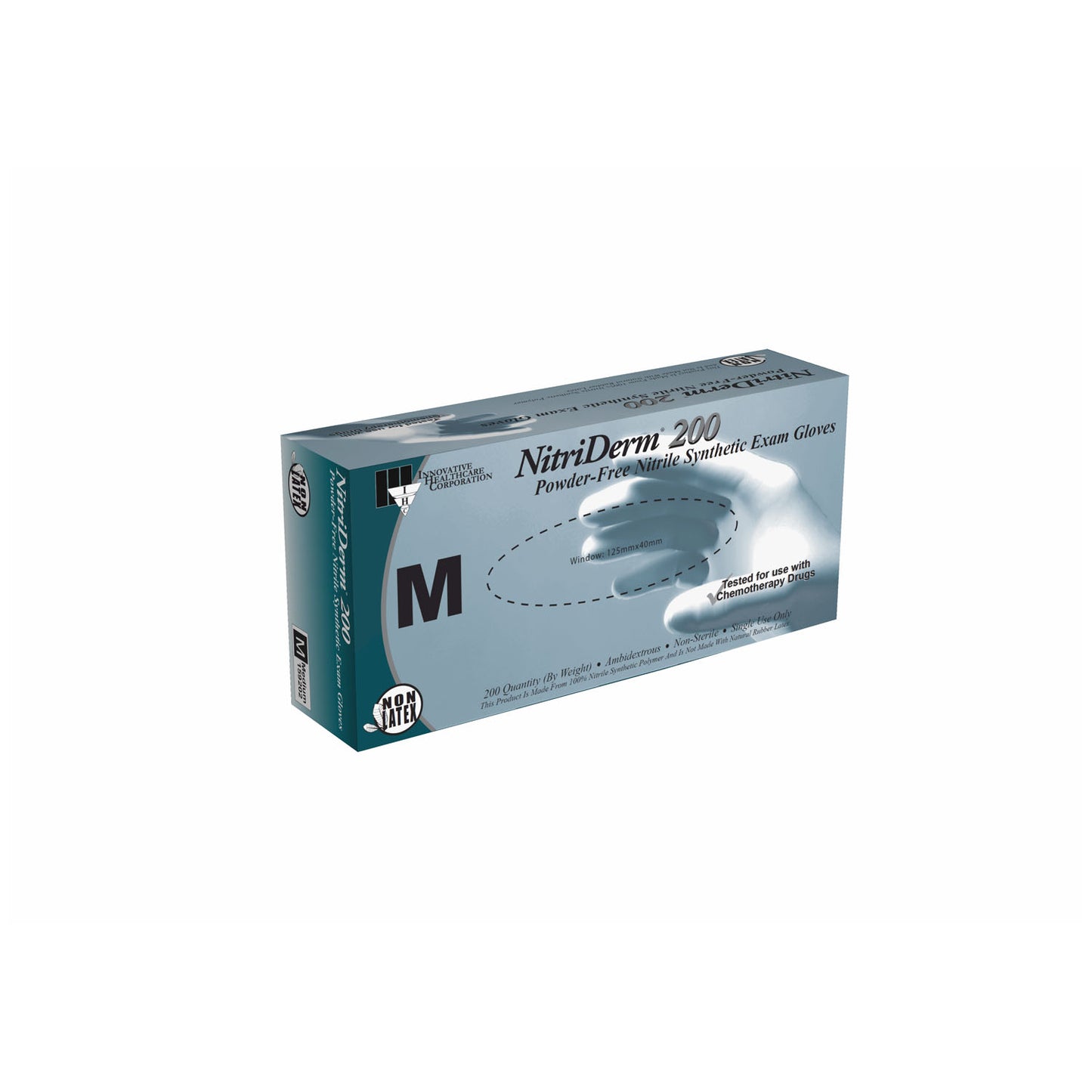 INNOVATIVE NITRIDERM 200 NITRILE SYNTHETIC POWDER-FREE EXAM GLOVES, 200 per box, 10 boxes per case