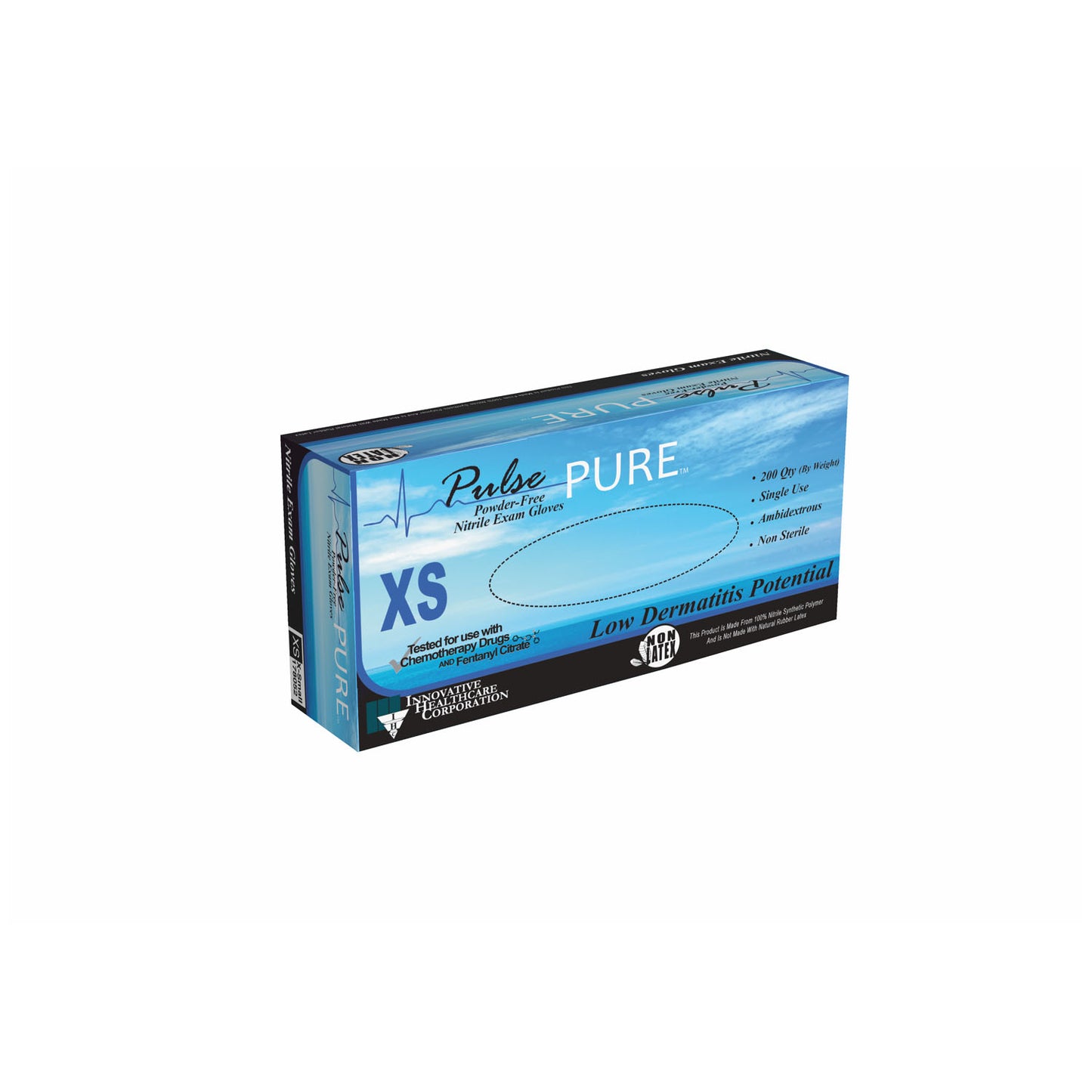INNOVATIVE PULSE PURE NITRILE EXAM GLOVES, 200 per box, 10 boxes per case
