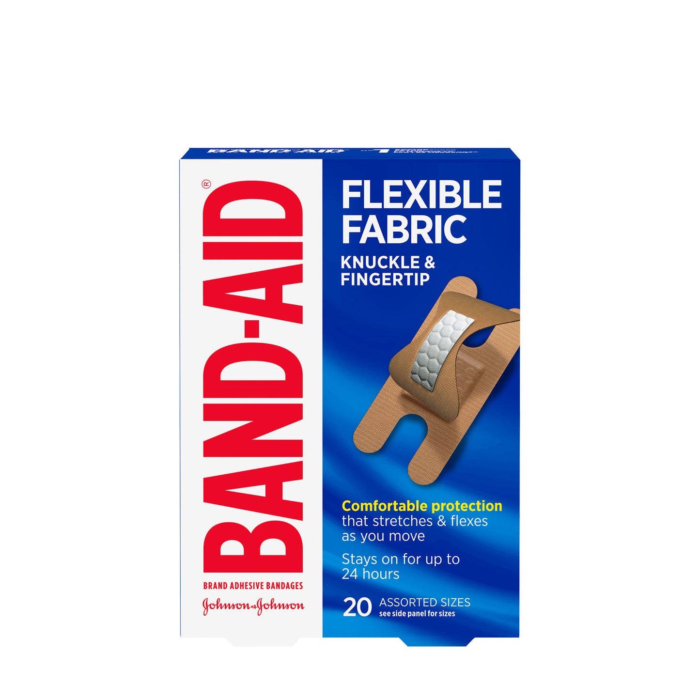 KENVUE BAND-AID FLEXIBLE FABRIC ADHESIVE BANDAGES, 20 per box, 24 boxes per case