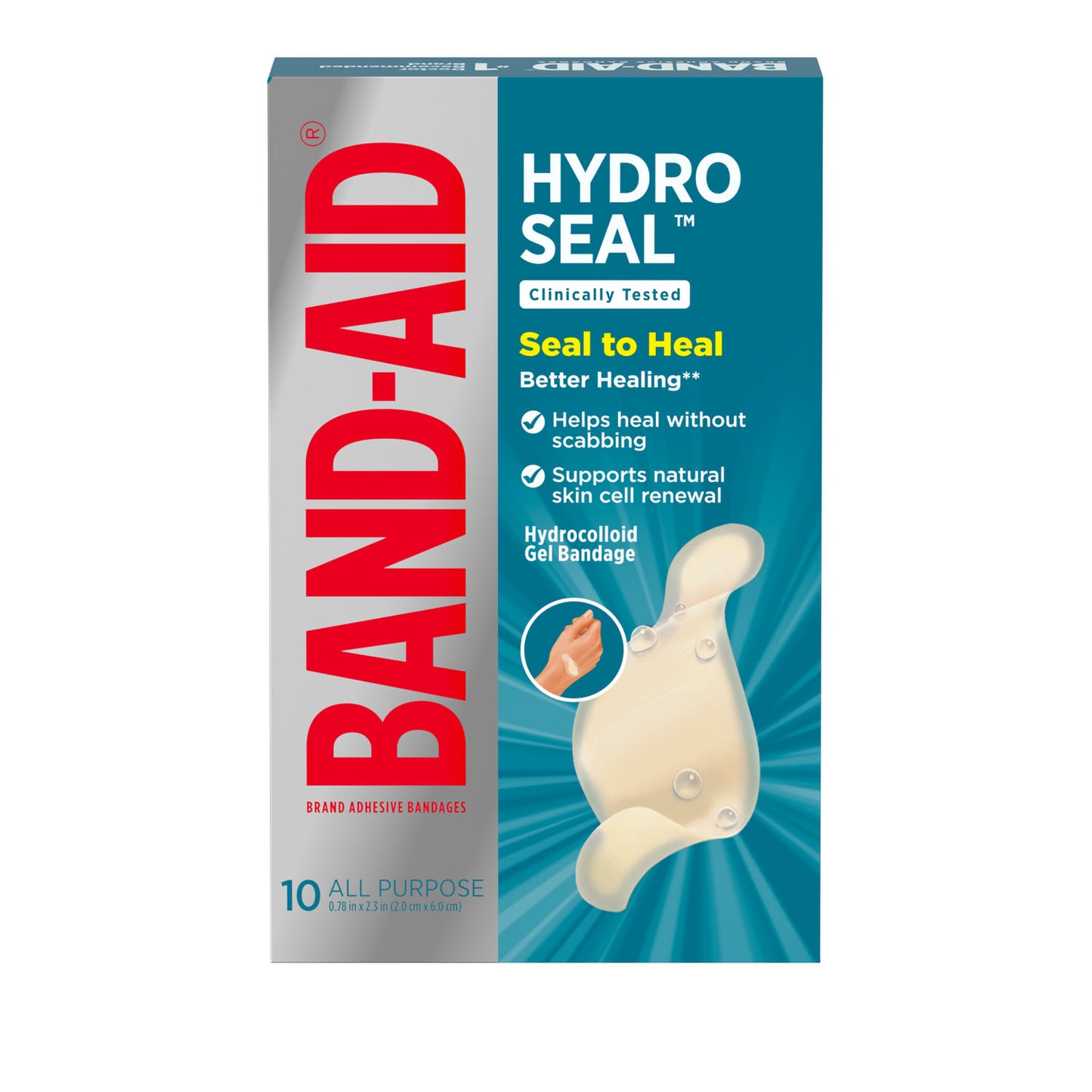 KENVUE BAND-AID ADHESIVE HYDRO SEAL BANDAGES, 10 per box, 24 boxes per case
