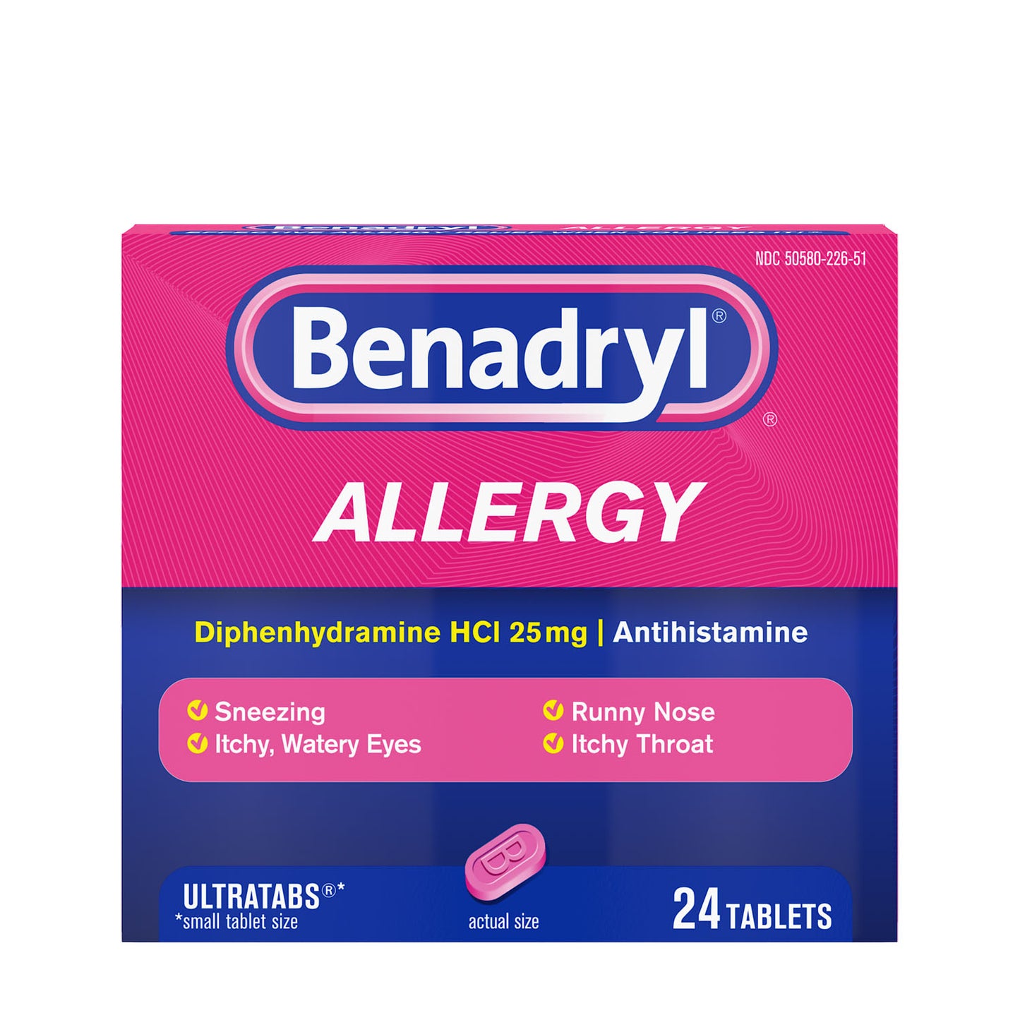 KENVUE BENADRYL ALLERGY ULTRATAB TABLETS, 6 per box, 4 boxes per case