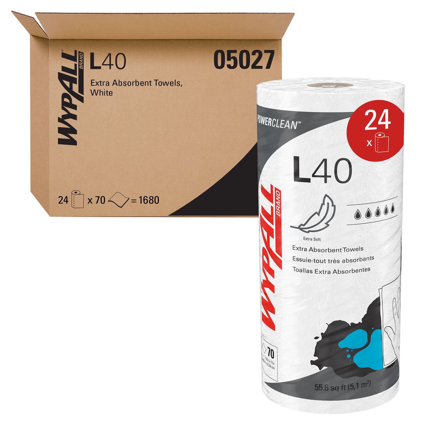 KIMBERLY-CLARK WYPALL WIPERS, 24 rolls per case