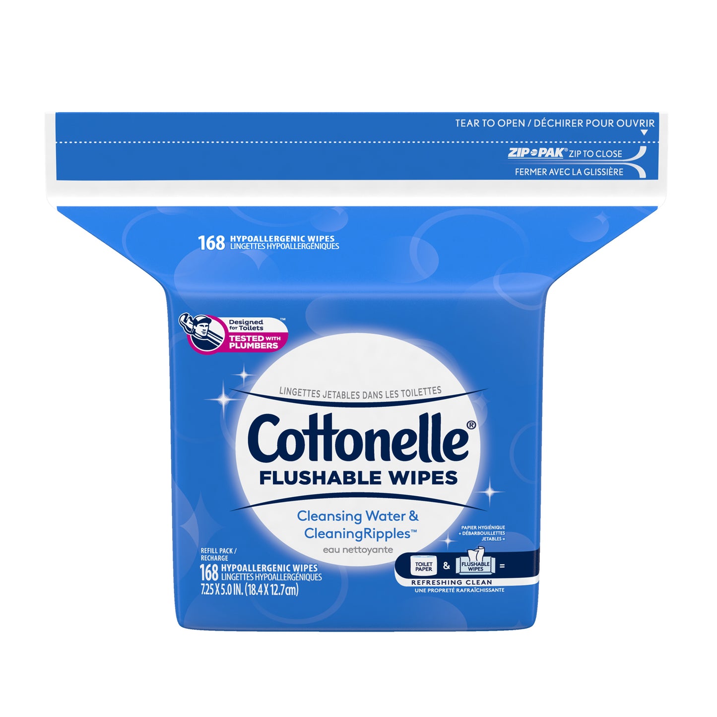 KIMBERLY-CLARK COTTONELLE MOIST WIPES, 168 per pack, 8 packs per case