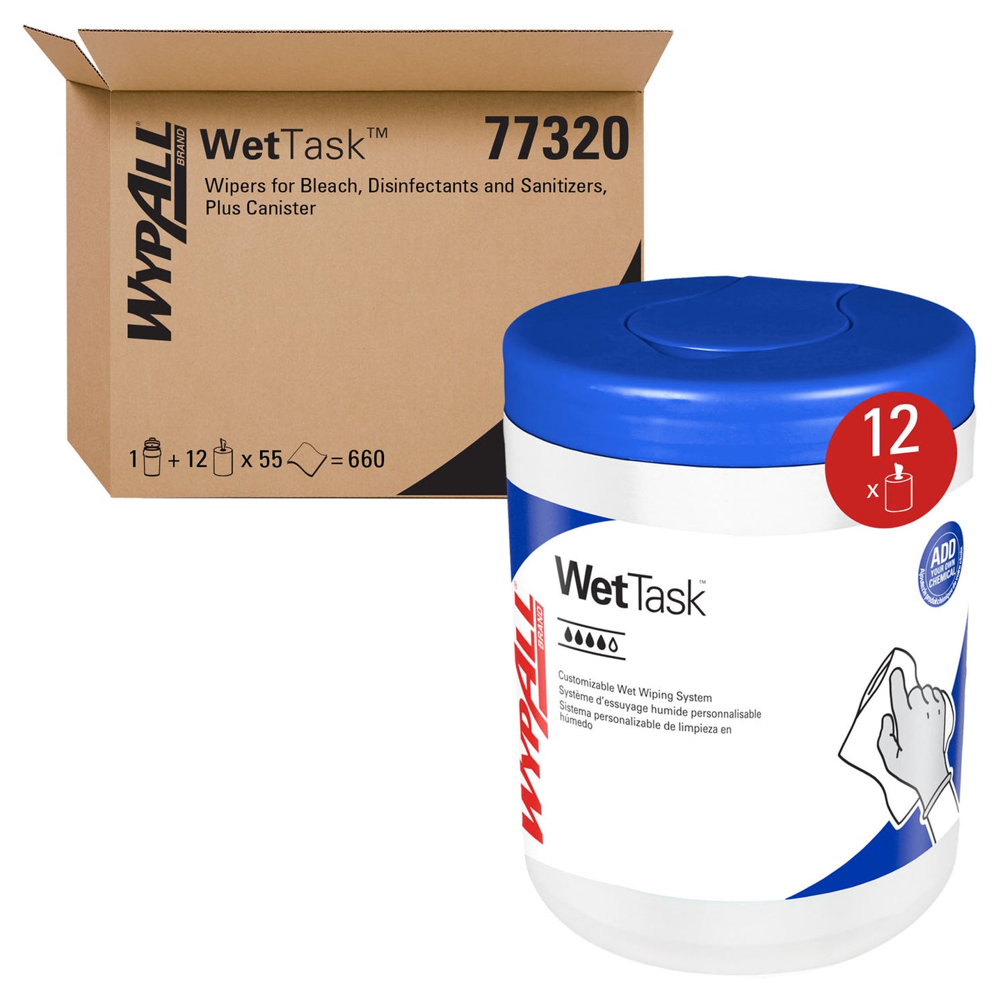 KIMBERLY-CLARK WETTASK REFILLABLE WIPING SYSTEM, 12 rolls per case